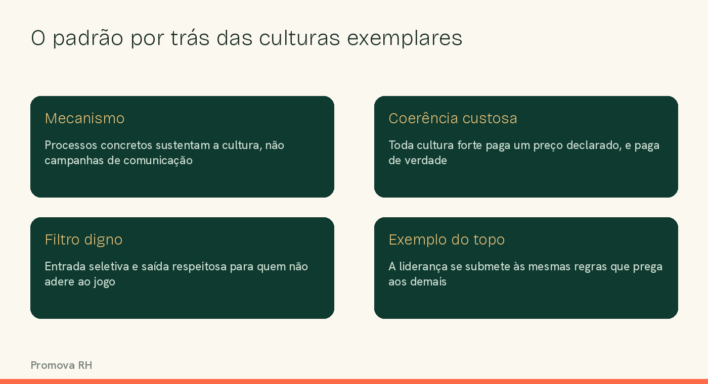 Diagrama do padrão comum às culturas organizacionais exemplares