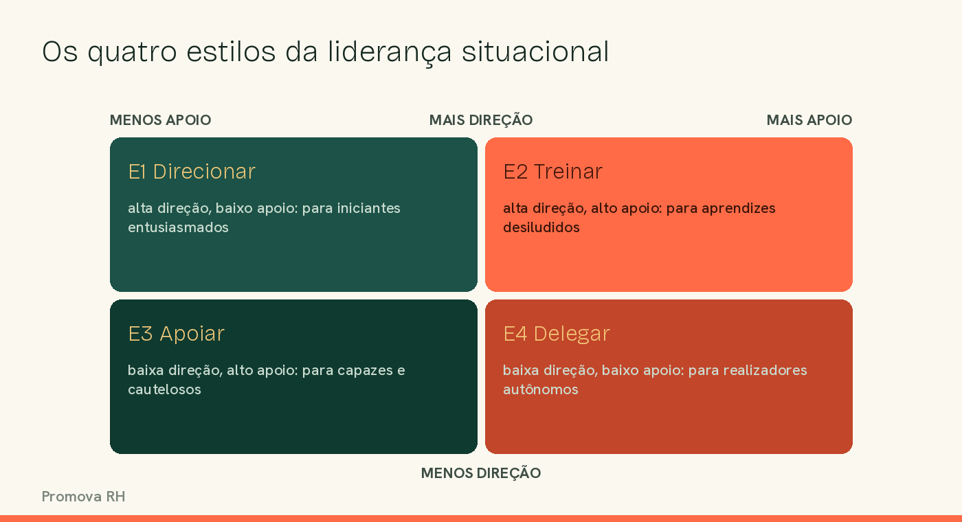 Matriz dos quatro estilos da liderança situacional