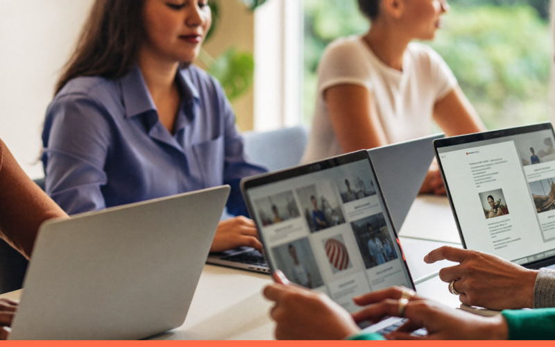 Empresas de recrutamento e seleção: pessoas em ambiente de trabalho, capa do artigo do Promova RH