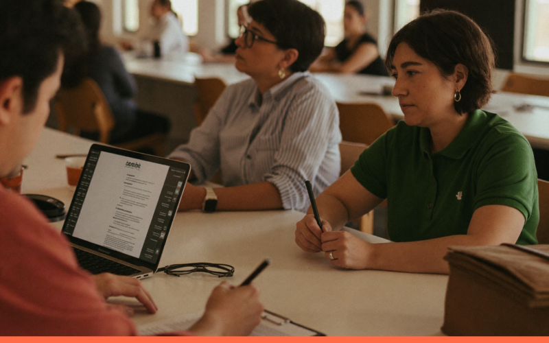 Entrevista por competências: pessoas em ambiente de trabalho, capa do artigo do Promova RH